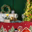 Nappe de Noël 6 pi pour tables rectangulaires, housse de table lavable en polyester pour fêtes avec impressions festives, décoration de salle à manger imperméable et réutilisable pour la fête de Noël