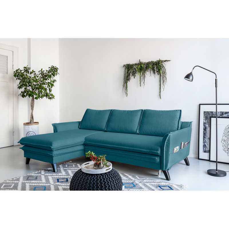 Charming Charlie Corner Sofa Chaise, Left Hand Facing, Turquoise
