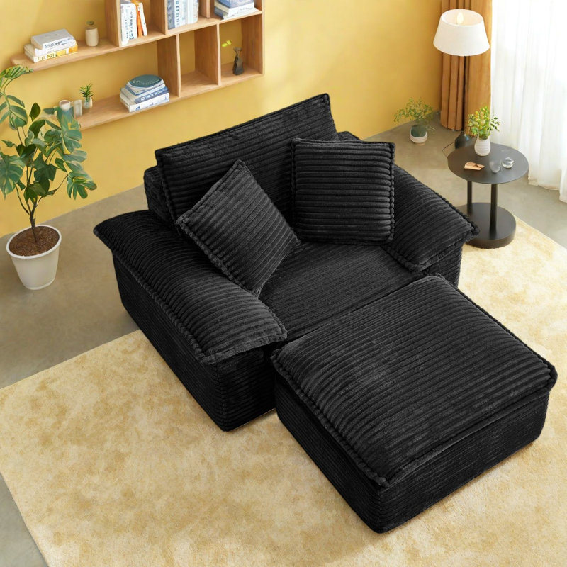 Fauteuil modulaire à compression, canapé-lit moderne en velours côtelé de 47 pouces pour la maison