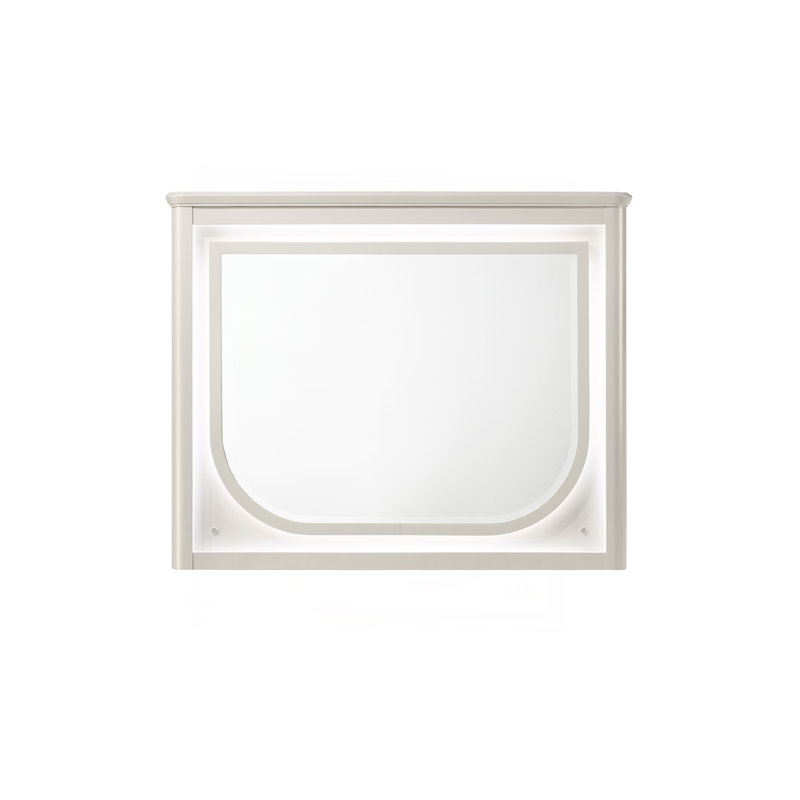 Miroir blanc perle