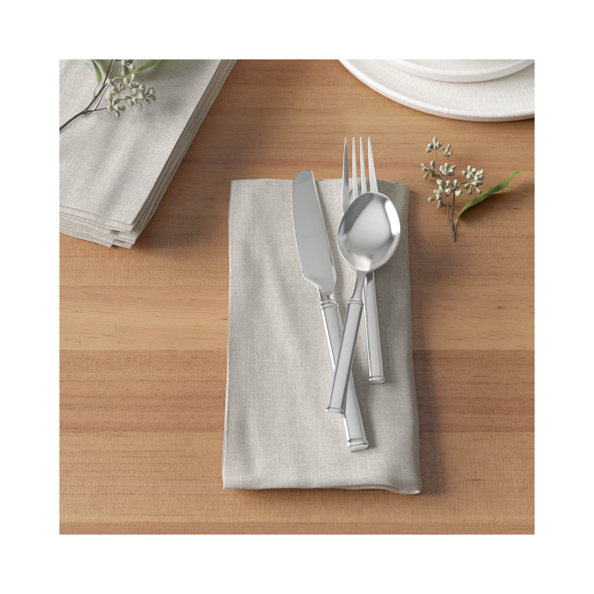 Caron 20" Cotton Napkin, Flax