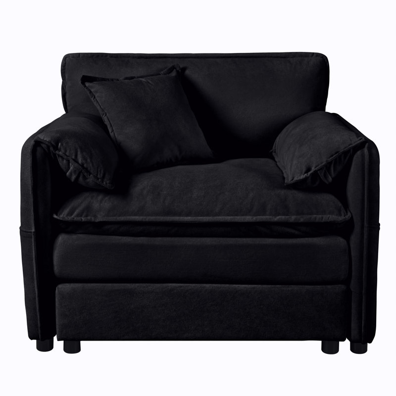 Méridienne d'appoint élégante - petit siège confortable de tous les jours, Noir