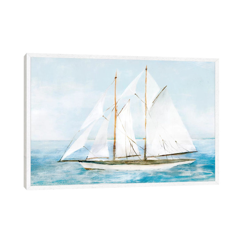 Set Sail II by Ashley Bradley - Print on Canvas, 101.6 cm H x 66.04 cm W, White Framed