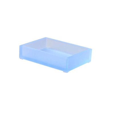 Mike + Ally Luxury Ice Frosted Sky Lucite Soap Dish for Bathroom