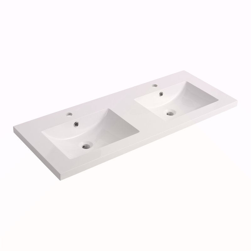 Lavabo en résine 60 po pour meuble-lavabo, comptoir de meuble-lavabo seulement