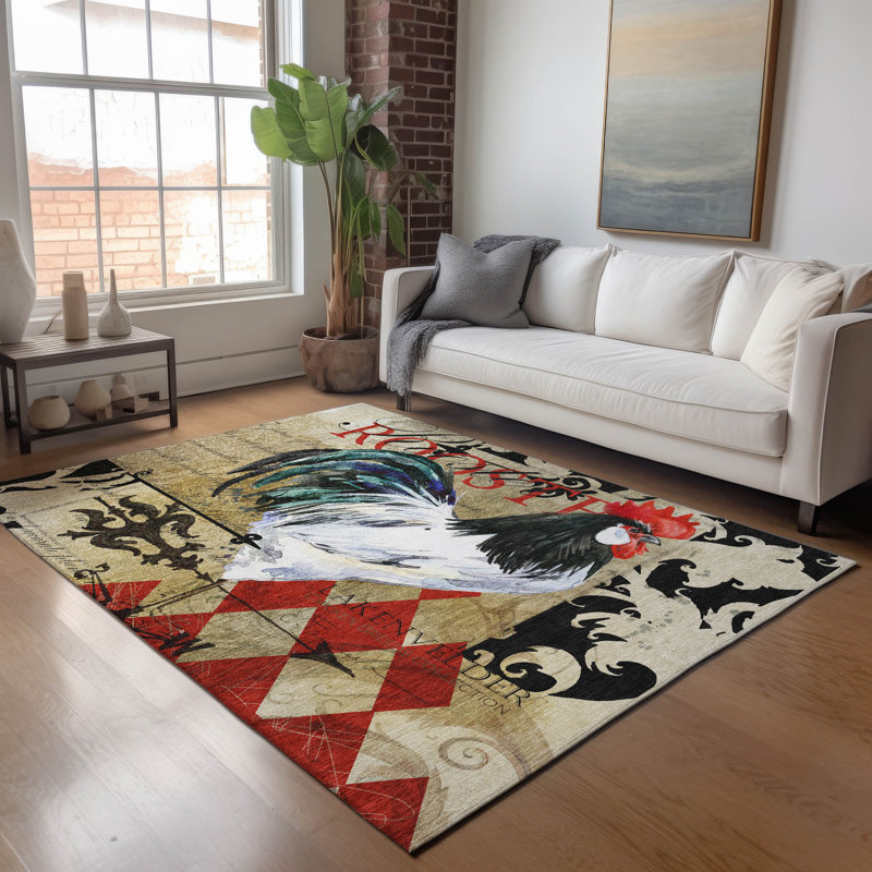Premium Machine Washable Clemie AMF158 Midnight Rug, Rectangle 9' x 12'
