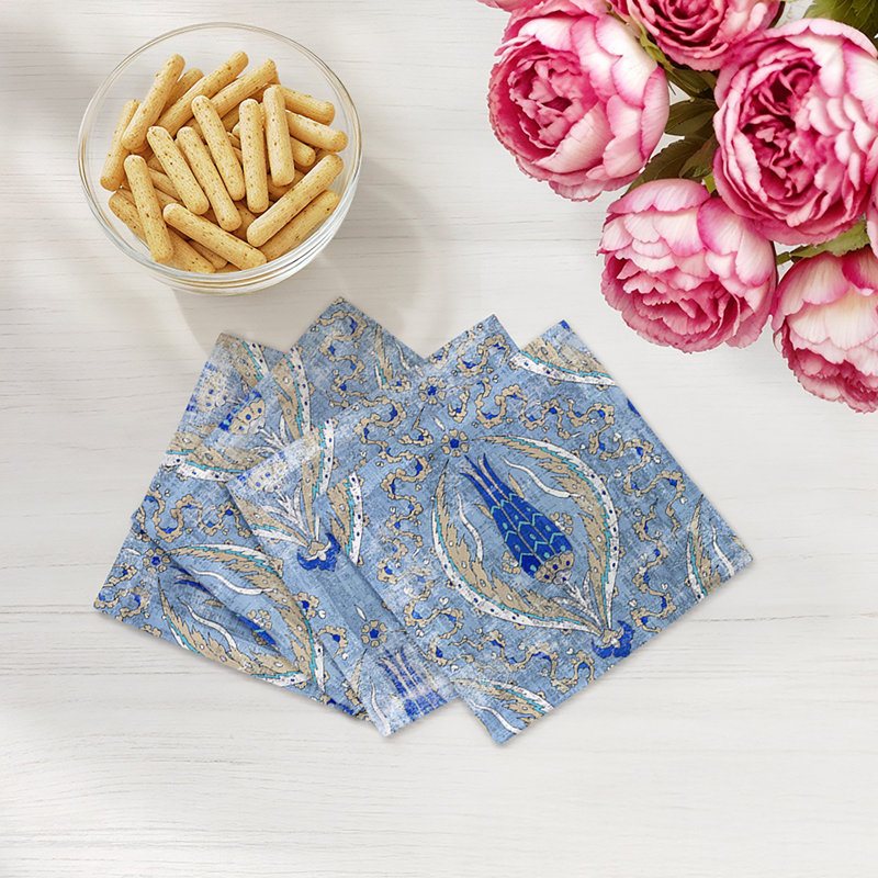 Byzantine Jewel Cotton Sateen Cocktail Napkins, Classic