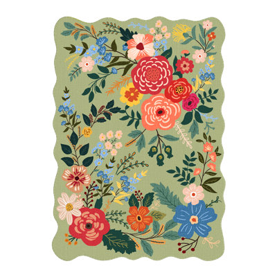Aurora Modern Floral Green Area Rug