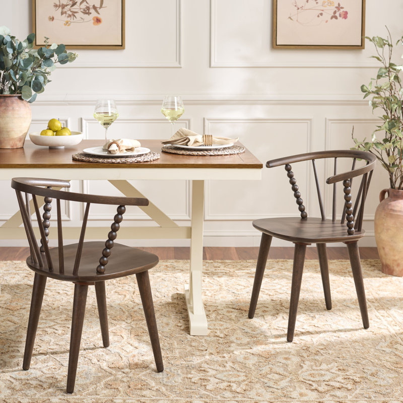 Paras Curved Back Dining Chair, Dark Walnut