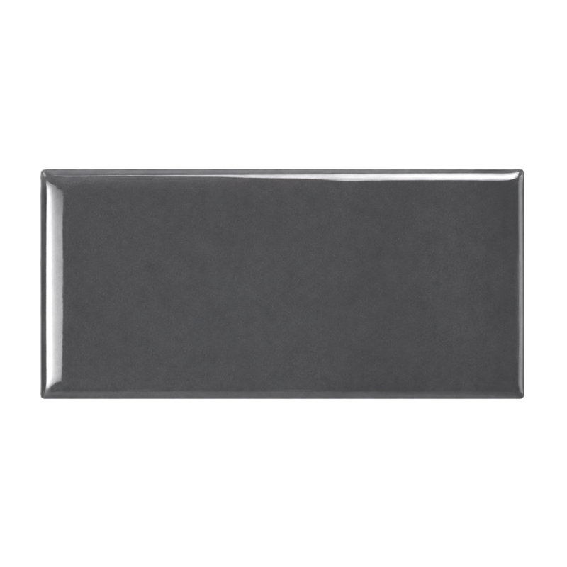 Curvaceous 3" x 6" Ceramic Wall Tile, Dark Gray