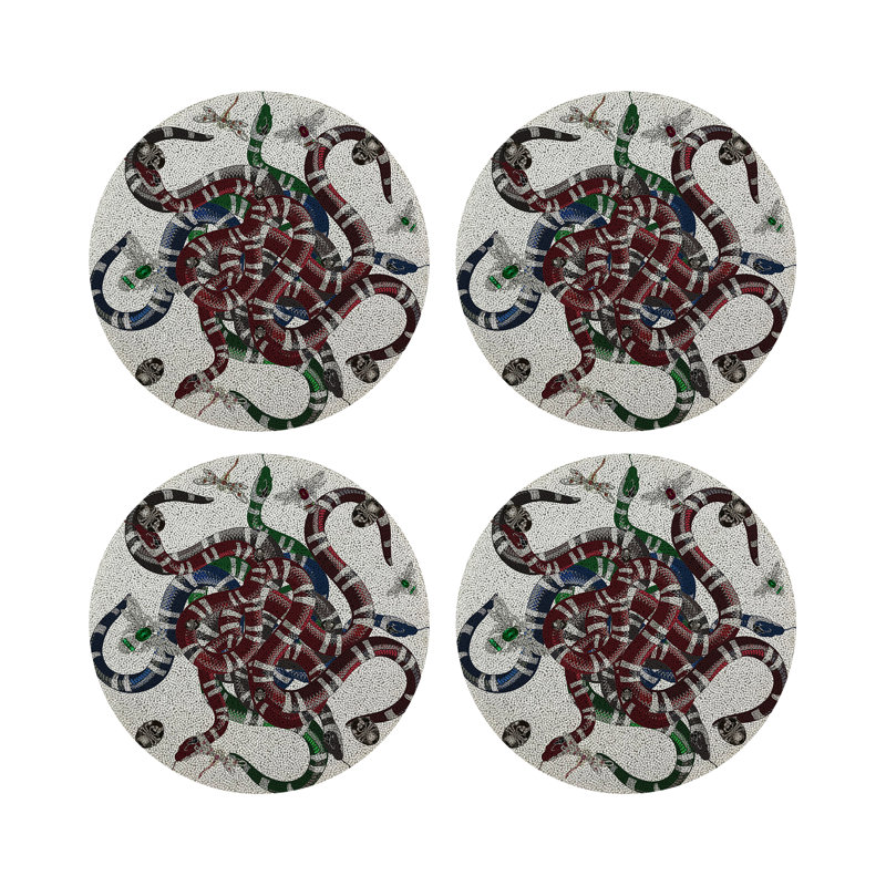 Ouroboros Round Beaded Placemat Smooth