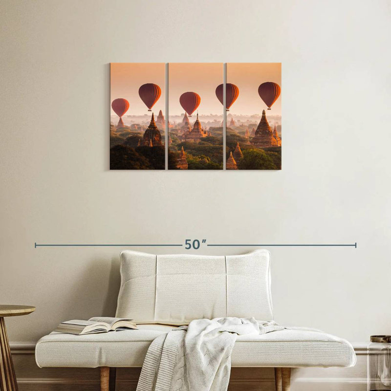Mehar Balloons Over Bagan Temples, 20" H x 33" W