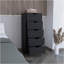 Commode haute 5 tiroirs Basilea, système coulissant - Noir-501505557