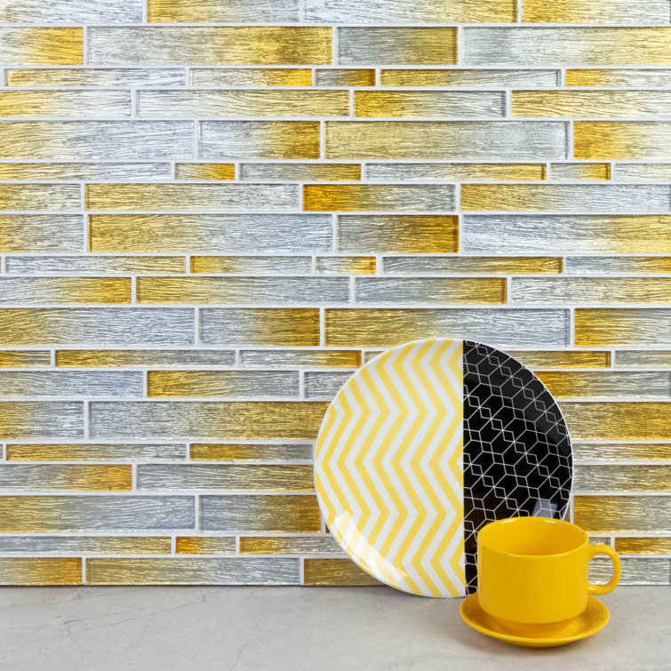 Foil Random Sized Interlocking Glass Mosaic Tile
