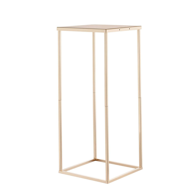 10-Piece Gold Metal Wedding Flower Stand Set - 23.6" Tall Rectangular Column Centerpiece Pedestals for Aisle, Reception & Event Decor