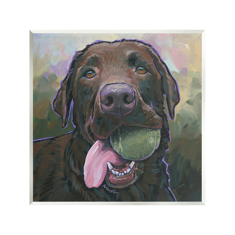Art mural de chien jouant au ballon par Nadi Spencer