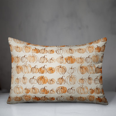  Watercolor Fall Pumpkins Rectangular Pillow Cover & Insert