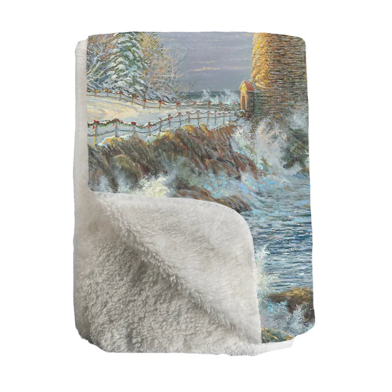 Jeté en sherpa Thomas Kinkade