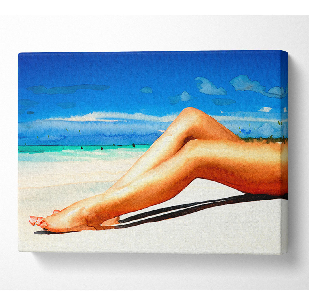 Strand Hottie Leinwand Aquarell