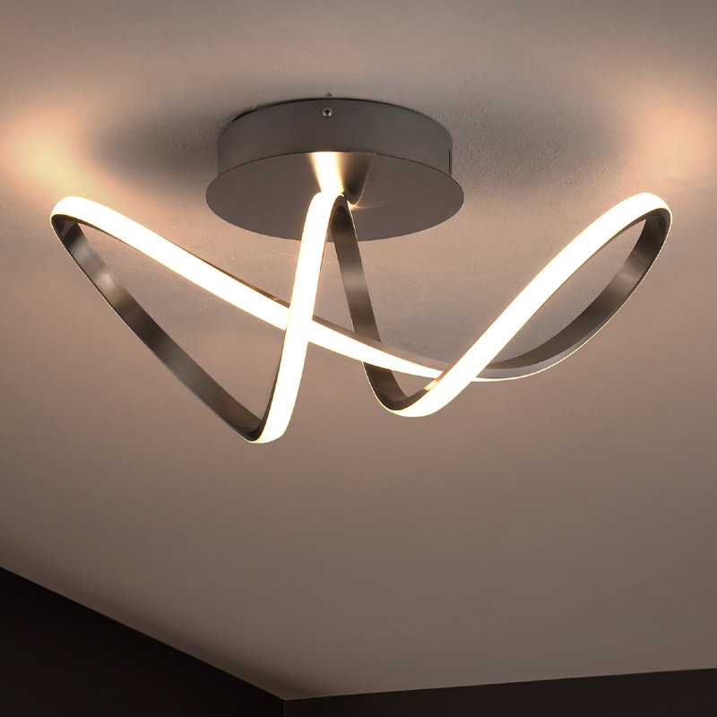 Anzel LED Semi Flush Mount, Nickel