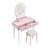 Captivating Pink Vanity Dresser With Mirror & Stool - Bedroom Element And For Functional Storage Unit-900857251