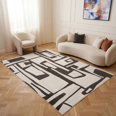 Loft Modern Abstract Living Room Area Rug and Runner Soft Pile