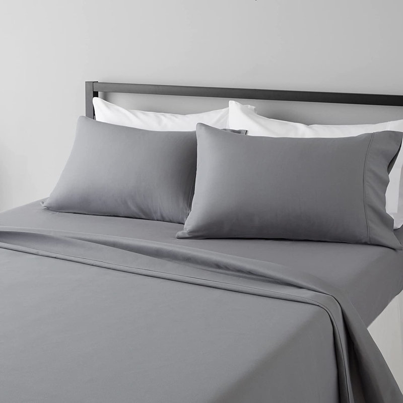 Ensemble de draps 100 % coton à fibres longues haut de gamme Milano à contexture de 1000 fils, Argent