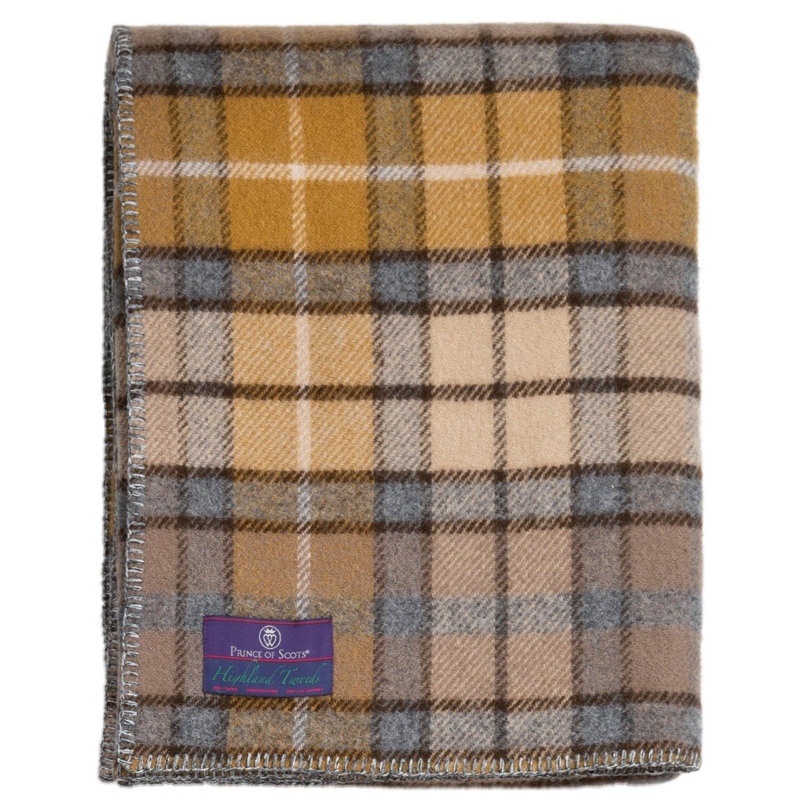 Jeté BIGTHROW, Tissu écossais brun clair