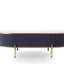 Coffee Table White/Grey Sintered Stone Top & Gold With Drawer