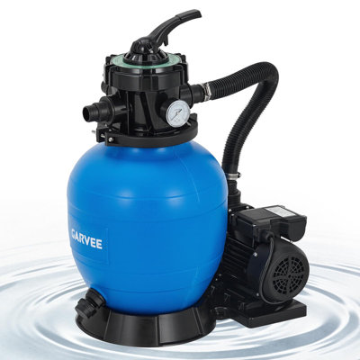2642 GPH Sand Filter Pump 0.53HP – 12 Inch Above Ground Pool System with 7-Way Multi-Port Valve