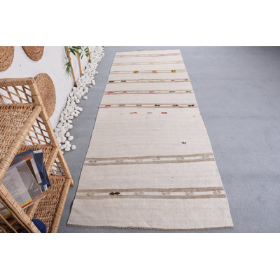 Tapis blanc de luxe blanc, tapis modernes, tapis de couloir 3,2 x 9,1 pi, tapis turc, tapis rétro