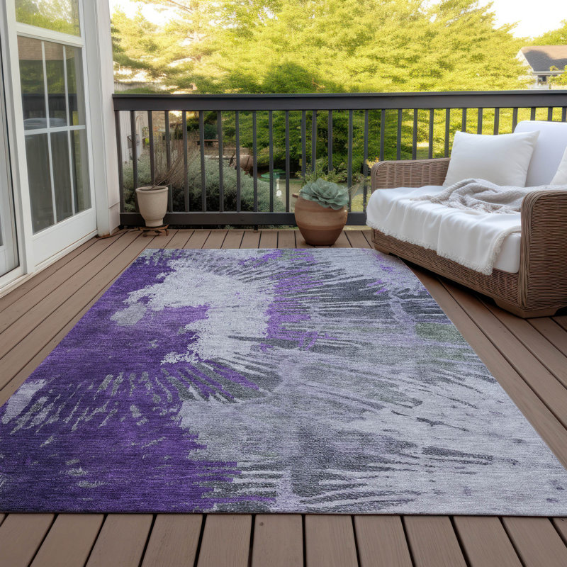Tapis intérieur / extérieur Kaylani avec envers antidérapant, Rectangle 5 pi x 7 pi 6 po