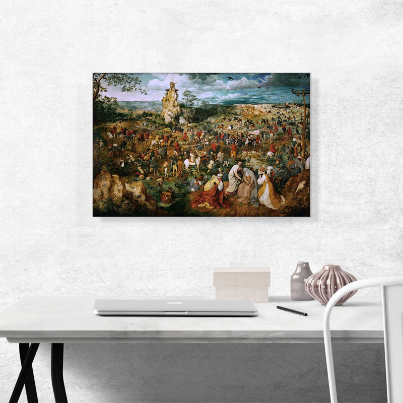 «The Road to Calvary 1564» par Peter Bruegel l'Ancien, reproduction d'art sur toile tendue, H 18 po x l 26 po x P 1,5 po