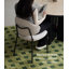 Chaise de salle à manger à dossier français en tissu français
