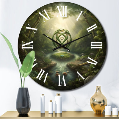 Horloge murale sacrée Mandala sacré planant dans un paysage mystique II