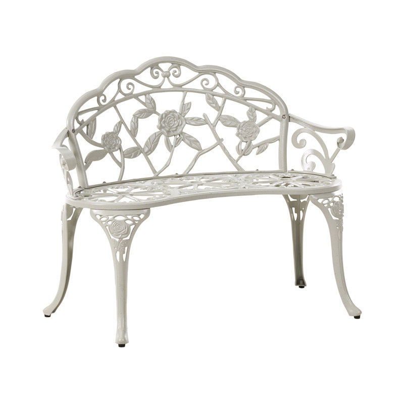Aluminum Outdoor Bench, White