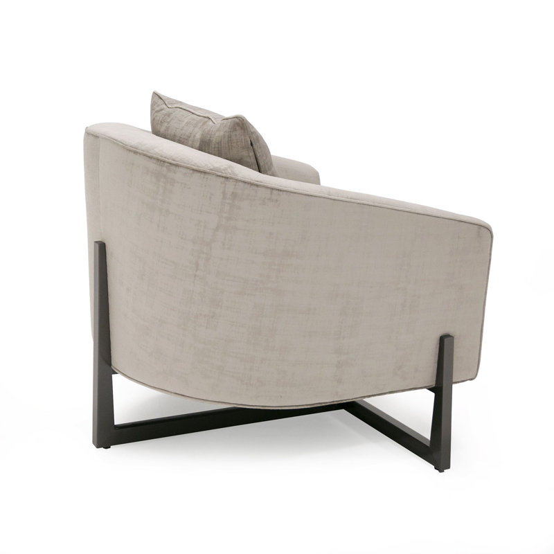 Fauteuil Bilbo, 100 % polyester gris clair