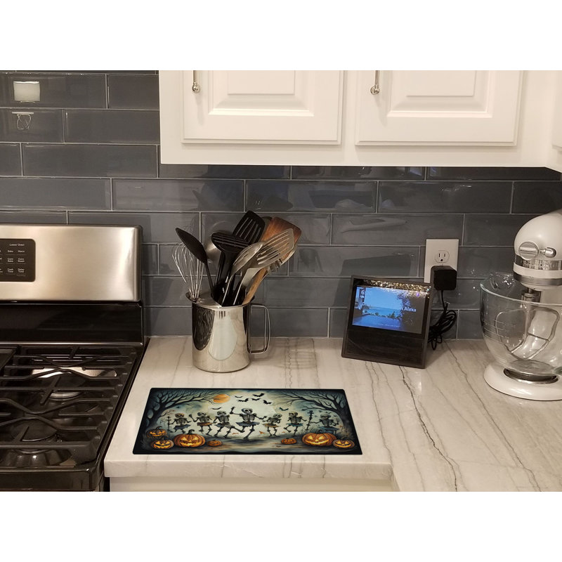 Dancing Skeletons Spooky Halloween Glass Cutting Board Large