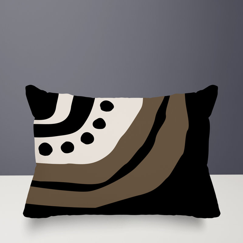 Coussin lombaire réversible intérieur / extérieur Sofi Minimalist, H 18 po x l 25 po, Noir, noir, noir, noir