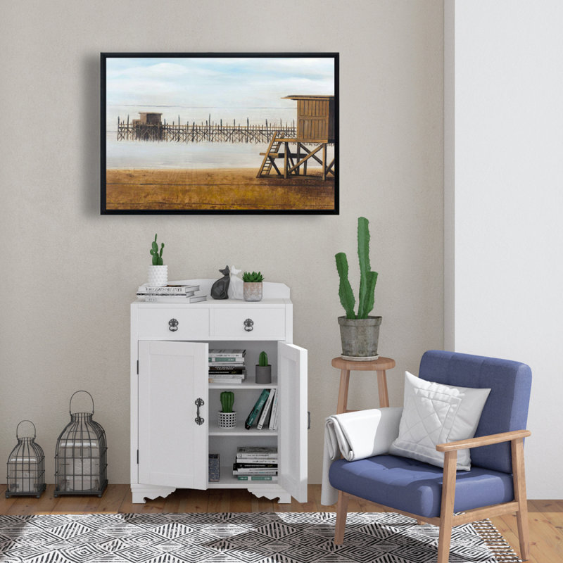 Art sur toile, tour de sauveteur à la plage - paysages de mer