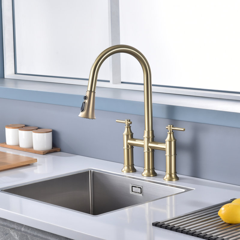 Robinet de cuisine rétractable Sumerain SWF6119PQ-XX, Or brossé