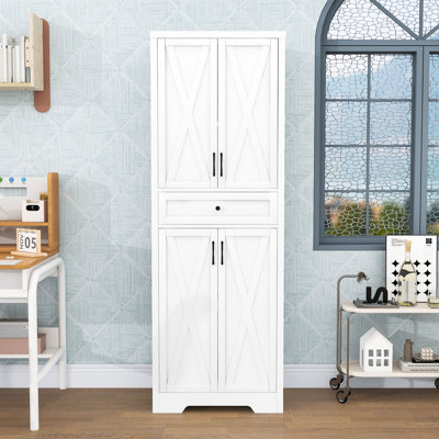 Freestanding Storage Cabinet with Drawer, Adjustable Shelves and Doors by Lark Manor