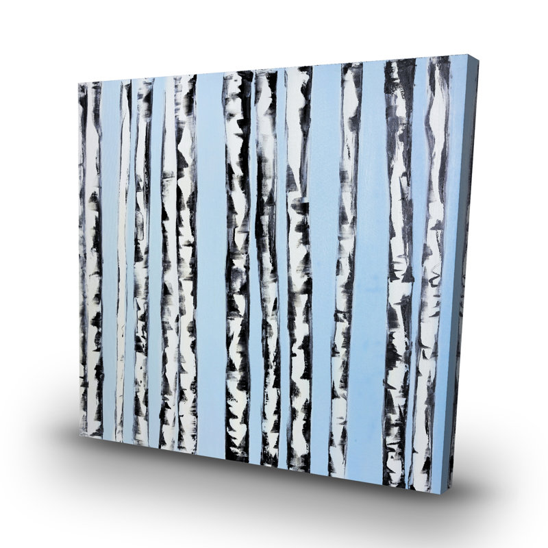 Birches on a background - 32"x32" art on canvas