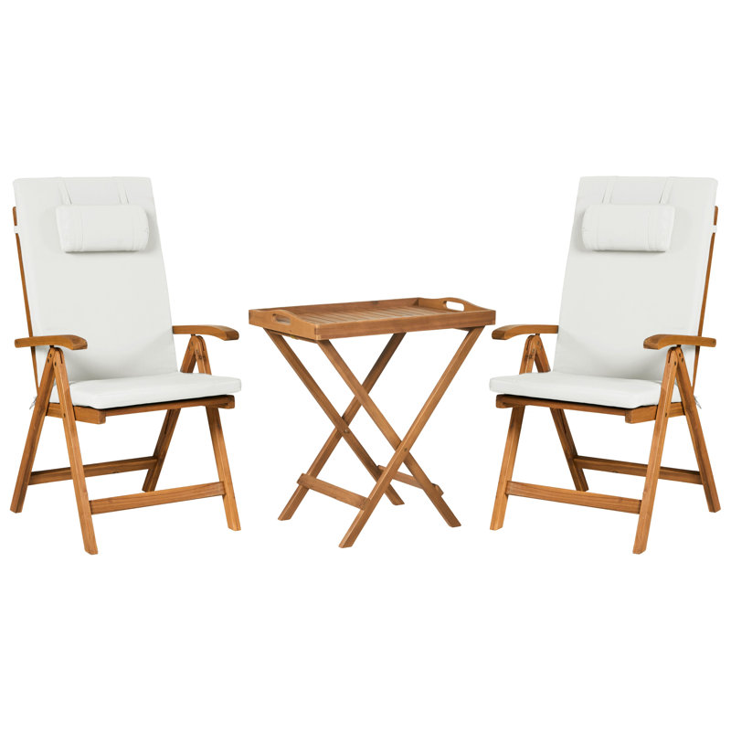 Bistro Set JAVA PREMIUIM Acacia Wood Off-White