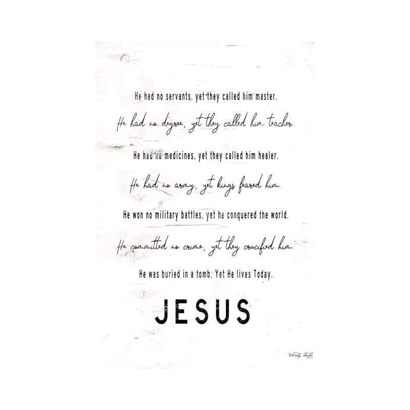 Jesus by Cindy Jacobs - Print on Canvas, 101.6cm H x 20.32cm W x 3.81cm D, Wrapped Canvas