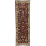Hand-Knotted High-Quality Red Runner