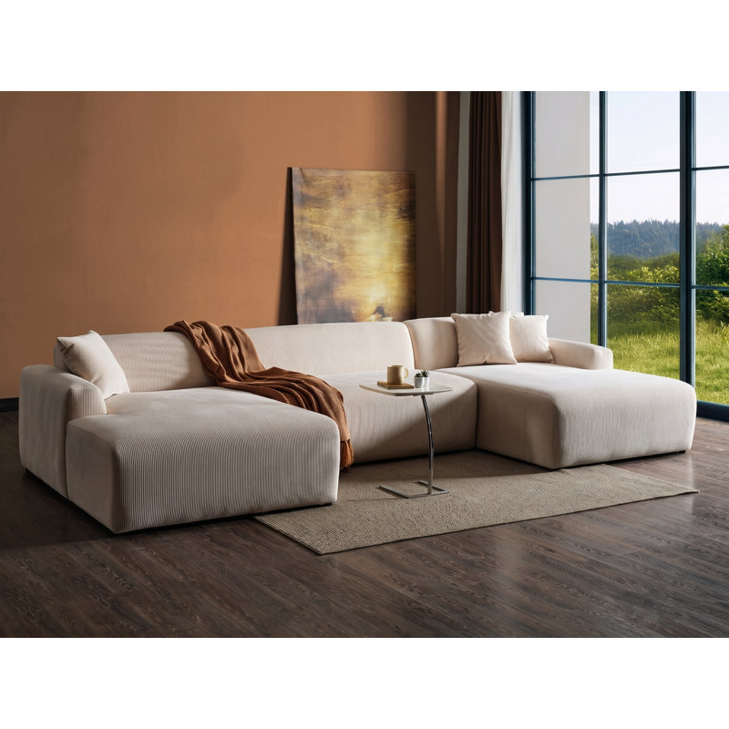Upholstered U-Shaped Sectional Symmetrical