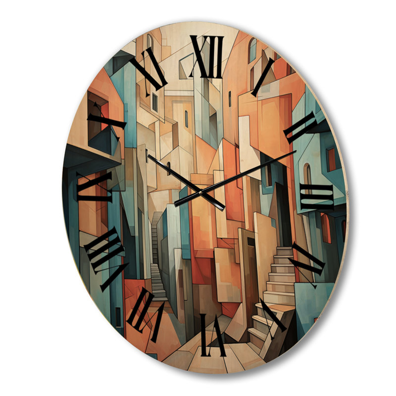 Horloge murale en bois massif Waqar, Moyenne