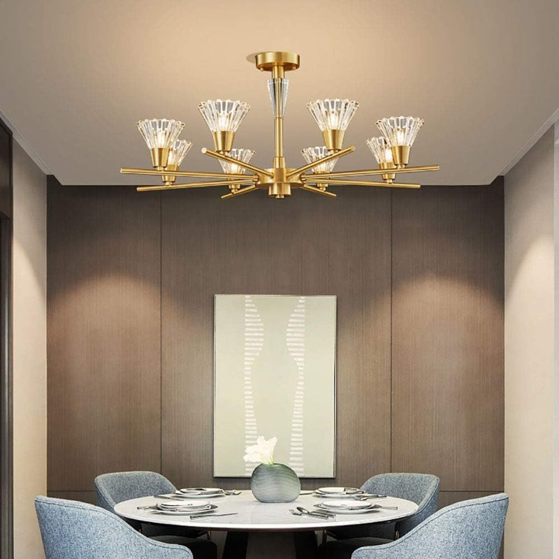 Lustre à finition dorée