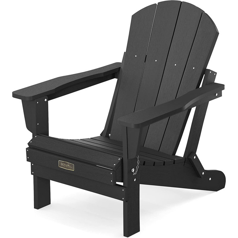 Foldable Outdoor Adirondack Chair, Black